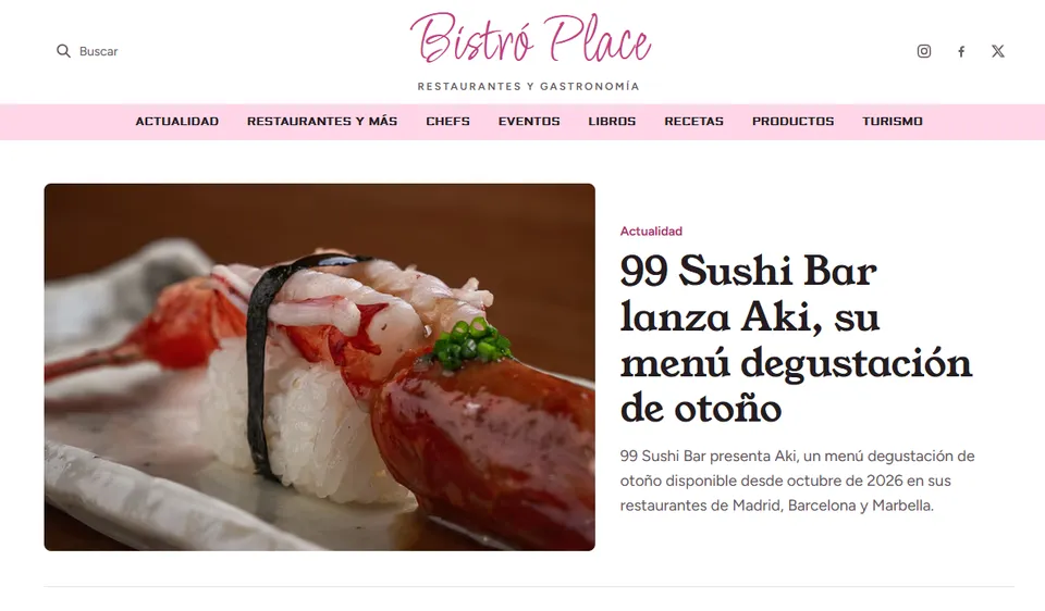 Portal de gastronomía con contenidos asistidos por IA